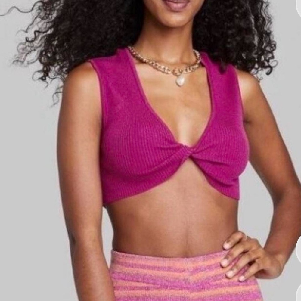 Magenta Twist Crop Top
